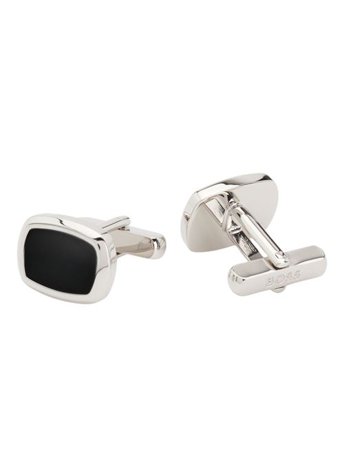 Gemelli smalto nero in acciaio e ottone Hugo Boss | 50538561001